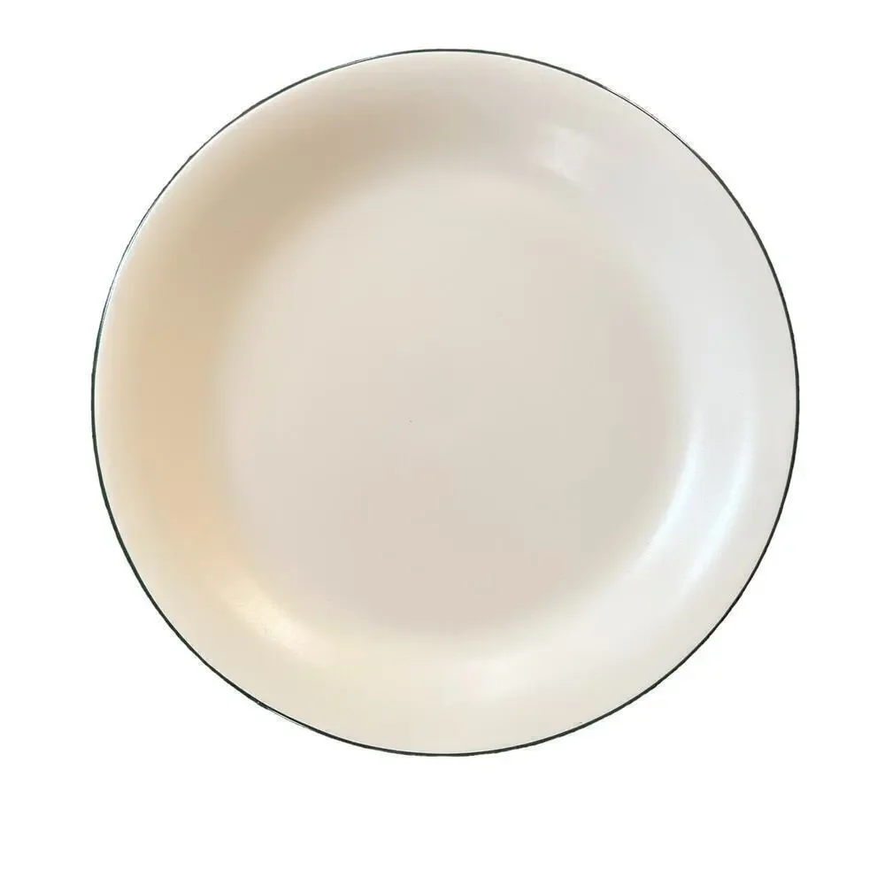 IKEA VINTERFINT Off White Side Plate with Green Trim 8
